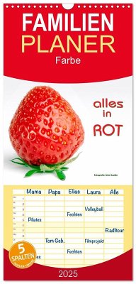 Familienplaner 2025 - Alles in Rot mit 5 Spalten (Wandkalender, 21 x 45 cm) CALVENDO