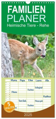 Familienplaner 2025 - Heimische Tiere - Rehe mit 5 Spalten (Wandkalender, 21 x 45 cm) CALVENDO - Calvendo;pixs:sell