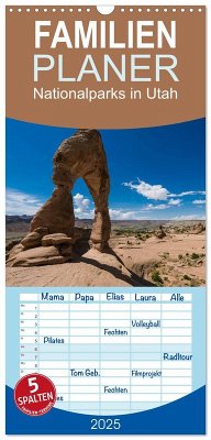 Familienplaner 2025 - Nationalparks in Utah mit 5 Spalten (Wandkalender, 21 x 45 cm) CALVENDO