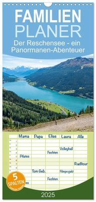 Familienplaner 2025 - Der Reschensee - ein Panormanen-Abenteuer mit 5 Spalten (Wandkalender, 21 x 45 cm) CALVENDO