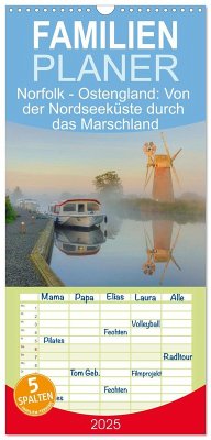 Familienplaner 2025 - Norfolk - Ostengland: Von der Nordseeküste durch das Marschland mit 5 Spalten (Wandkalender, 21 x 45 cm) CALVENDO - Calvendo;Kruse, Joana