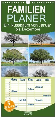 Familienplaner 2025 - Ein Nussbaum von Januar bis Dezember mit 5 Spalten (Wandkalender, 21 x 45 cm) CALVENDO