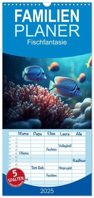 Familienplaner 2025 - Fischfantasie mit 5 Spalten (Wandkalender, 21 x 45 cm) CALVENDO