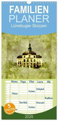 Familienplaner 2025 - Lüneburger Skizzen mit 5 Spalten (Wandkalender, 21 x 45 cm) CALVENDO