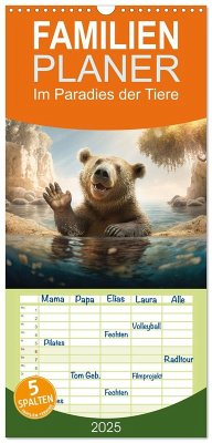 Familienplaner 2025 - Im Paradies der Tiere mit 5 Spalten (Wandkalender, 21 x 45 cm) CALVENDO - Calvendo;Rohr, Daniel