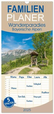 Familienplaner 2025 - Wanderparadies Bayerische Alpen mit 5 Spalten (Wandkalender, 21 x 45 cm) CALVENDO