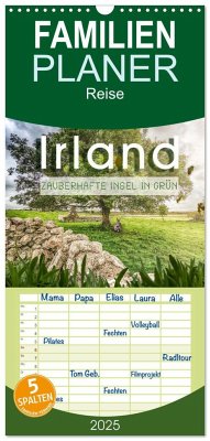 Familienplaner 2025 - Irland - Zauberhafte Insel in grün mit 5 Spalten (Wandkalender, 21 x 45 cm) CALVENDO