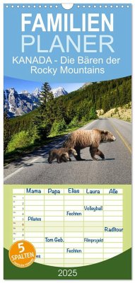Familienplaner 2025 - KANADA - Die Bären der Rocky Mountains mit 5 Spalten (Wandkalender, 21 x 45 cm) CALVENDO