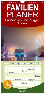 Familienplaner 2025 - Faszination Hamburger Hafen mit 5 Spalten (Wandkalender, 21 x 45 cm) CALVENDO
