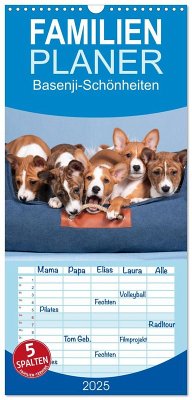 Familienplaner 2025 - Basenji-Schönheiten mit 5 Spalten (Wandkalender, 21 x 45 cm) CALVENDO