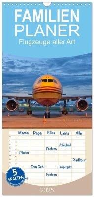 Familienplaner 2025 - Flugzeuge aller Art mit 5 Spalten (Wandkalender, 21 x 45 cm) CALVENDO