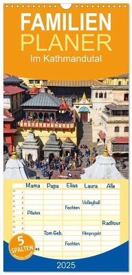 Familienplaner 2025 - Im Kathmandutal mit 5 Spalten (Wandkalender, 21 x 45 cm) CALVENDO