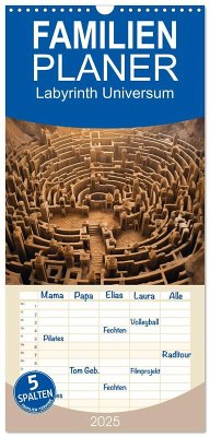 Familienplaner 2025 - Labyrinth Universum mit 5 Spalten (Wandkalender, 21 x 45 cm) CALVENDO