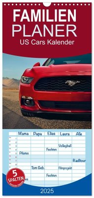 Familienplaner 2025 - US Cars Kalender mit 5 Spalten (Wandkalender, 21 x 45 cm) CALVENDO - Calvendo;insideportugal