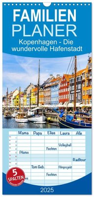 Familienplaner 2025 - Kopenhagen - Die wundervolle Hafenstadt mit 5 Spalten (Wandkalender, 21 x 45 cm) CALVENDO