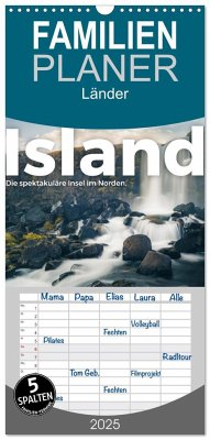 Familienplaner 2025 - Island - Die spektakuläre Insel im Norden. mit 5 Spalten (Wandkalender, 21 x 45 cm) CALVENDO