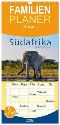 Familienplaner 2025 - Südafrika - Big 5 und mehr mit 5 Spalten (Wandkalender, 21 x 45 cm) CALVENDO