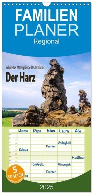 Familienplaner 2025 - Der Harz - Schönstes Mittelgebirge Deutschlands mit 5 Spalten (Wandkalender, 21 x 45 cm) CALVENDO