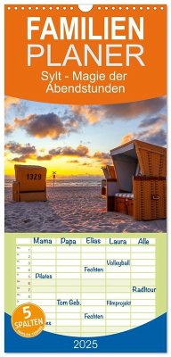 Familienplaner 2025 - Sylt - Magie der Abendstunden mit 5 Spalten (Wandkalender, 21 x 45 cm) CALVENDO