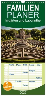 Familienplaner 2025 - Irrgärten und Labyrinthe mit 5 Spalten (Wandkalender, 21 x 45 cm) CALVENDO
