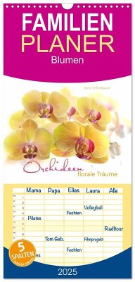 Familienplaner 2025 - Orchideen florale Träume mit 5 Spalten (Wandkalender, 21 x 45 cm) CALVENDO