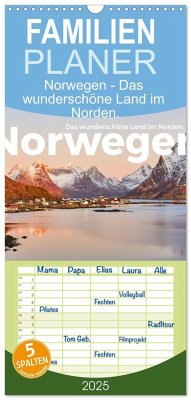 Familienplaner 2025 - Norwegen - Das wunderschöne Land im Norden. mit 5 Spalten (Wandkalender, 21 x 45 cm) CALVENDO - Calvendo;Scott, M.