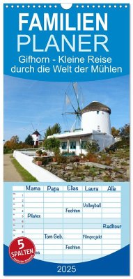 Familienplaner 2025 - Gifhorn - Kleine Reise durch die Welt der Mühlen mit 5 Spalten (Wandkalender, 21 x 45 cm) CALVENDO