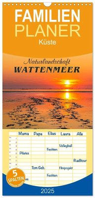 Familienplaner 2025 - Naturlandschaft WATTENMEER mit 5 Spalten (Wandkalender, 21 x 45 cm) CALVENDO