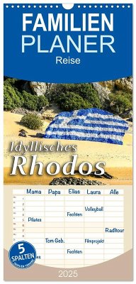 Familienplaner 2025 - Idyllisches Rhodos mit 5 Spalten (Wandkalender, 21 x 45 cm) CALVENDO