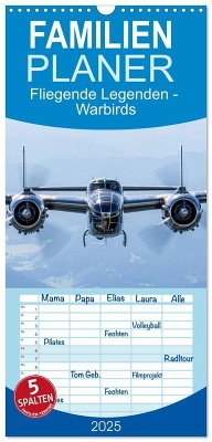 Familienplaner 2025 - Fliegende Legenden - Warbirds mit 5 Spalten (Wandkalender, 21 x 45 cm) CALVENDO - Calvendo;Engelke, Björn