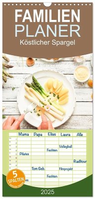 Familienplaner 2025 - Köstlicher Spargel mit 5 Spalten (Wandkalender, 21 x 45 cm) CALVENDO