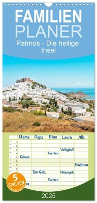 Familienplaner 2025 - Patmos - Die heilige Insel mit 5 Spalten (Wandkalender, 21 x 45 cm) CALVENDO
