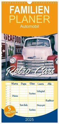 Familienplaner 2025 - Retro Cars mit 5 Spalten (Wandkalender, 21 x 45 cm) CALVENDO - Calvendo;Matschek, Gerd