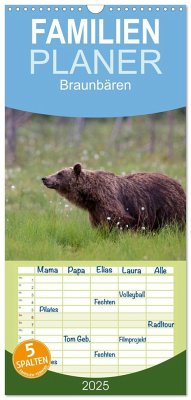 Familienplaner 2025 - Braunbären - pelzige Riesen in Finnlands Wäldern mit 5 Spalten (Wandkalender, 21 x 45 cm) CALVENDO