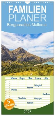 Familienplaner 2025 - Bergparadies Mallorca mit 5 Spalten (Wandkalender, 21 x 45 cm) CALVENDO