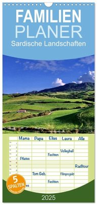 Familienplaner 2025 - Sardische Landschaften mit 5 Spalten (Wandkalender, 21 x 45 cm) CALVENDO