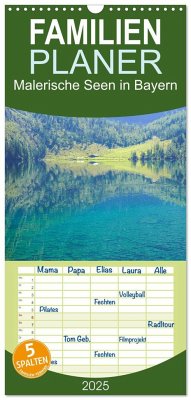 Familienplaner 2025 - Malerische Seen in Bayern mit 5 Spalten (Wandkalender, 21 x 45 cm) CALVENDO