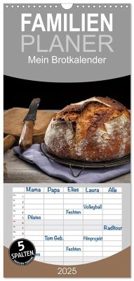 Familienplaner 2025 - Mein Brotkalender mit 5 Spalten (Wandkalender, 21 x 45 cm) CALVENDO