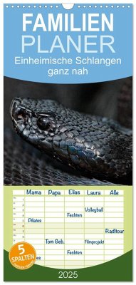 Familienplaner 2025 - Einheimische Schlangen ganz nah mit 5 Spalten (Wandkalender, 21 x 45 cm) CALVENDO
