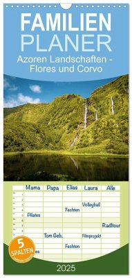 Familienplaner 2025 - Azoren Landschaften - Flores und Corvo mit 5 Spalten (Wandkalender, 21 x 45 cm) CALVENDO - Calvendo;Harbich, Ayla