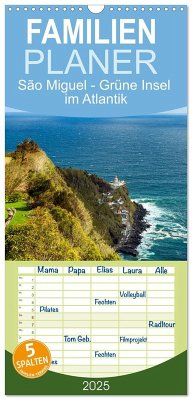 Familienplaner 2025 - São Miguel - Grüne Insel im Atlantik mit 5 Spalten (Wandkalender, 21 x 45 cm) CALVENDO