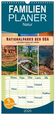 Familienplaner 2025 - Nationalparks der USA - atemberaubend schön mit 5 Spalten (Wandkalender, 21 x 45 cm) CALVENDO