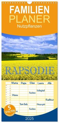 Familienplaner 2025 - Rapsodie mit 5 Spalten (Wandkalender, 21 x 45 cm) CALVENDO