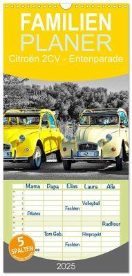 Familienplaner 2025 - Citroën 2CV - Entenparade mit 5 Spalten (Wandkalender, 21 x 45 cm) CALVENDO - Calvendo;Roder, Peter