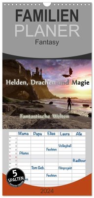 Familienplaner 2025 - Helden, Drachen und Magie mit 5 Spalten (Wandkalender, 21 x 45 cm) CALVENDO