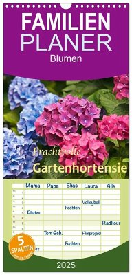 Familienplaner 2025 - Prachtvolle Gartenhortensie mit 5 Spalten (Wandkalender, 21 x 45 cm) CALVENDO