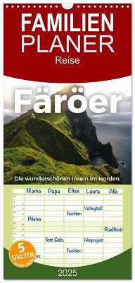 Familienplaner 2025 - Färöer - Die wunderschönen Inseln im Norden. mit 5 Spalten (Wandkalender, 21 x 45 cm) CALVENDO - Calvendo;Scott, M.