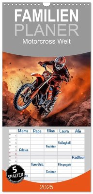 Familienplaner 2025 - Motorcross Welt mit 5 Spalten (Wandkalender, 21 x 45 cm) CALVENDO