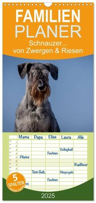 Familienplaner 2025 - Schnauzer... von Zwergen und Riesen 2025 mit 5 Spalten (Wandkalender, 21 x 45 cm) CALVENDO - Calvendo;Janz, Michael