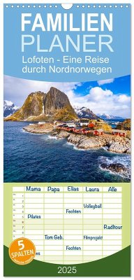 Familienplaner 2025 - Lofoten - Eine Reise durch Nordnorwegen mit 5 Spalten (Wandkalender, 21 x 45 cm) CALVENDO